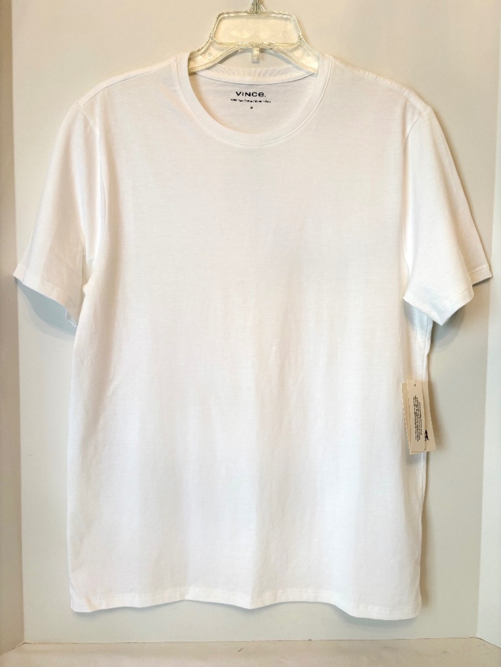 Vince Men's White Pima Cotton Jersey Knit Crew Neck Short Sleeve T-Shirt Small